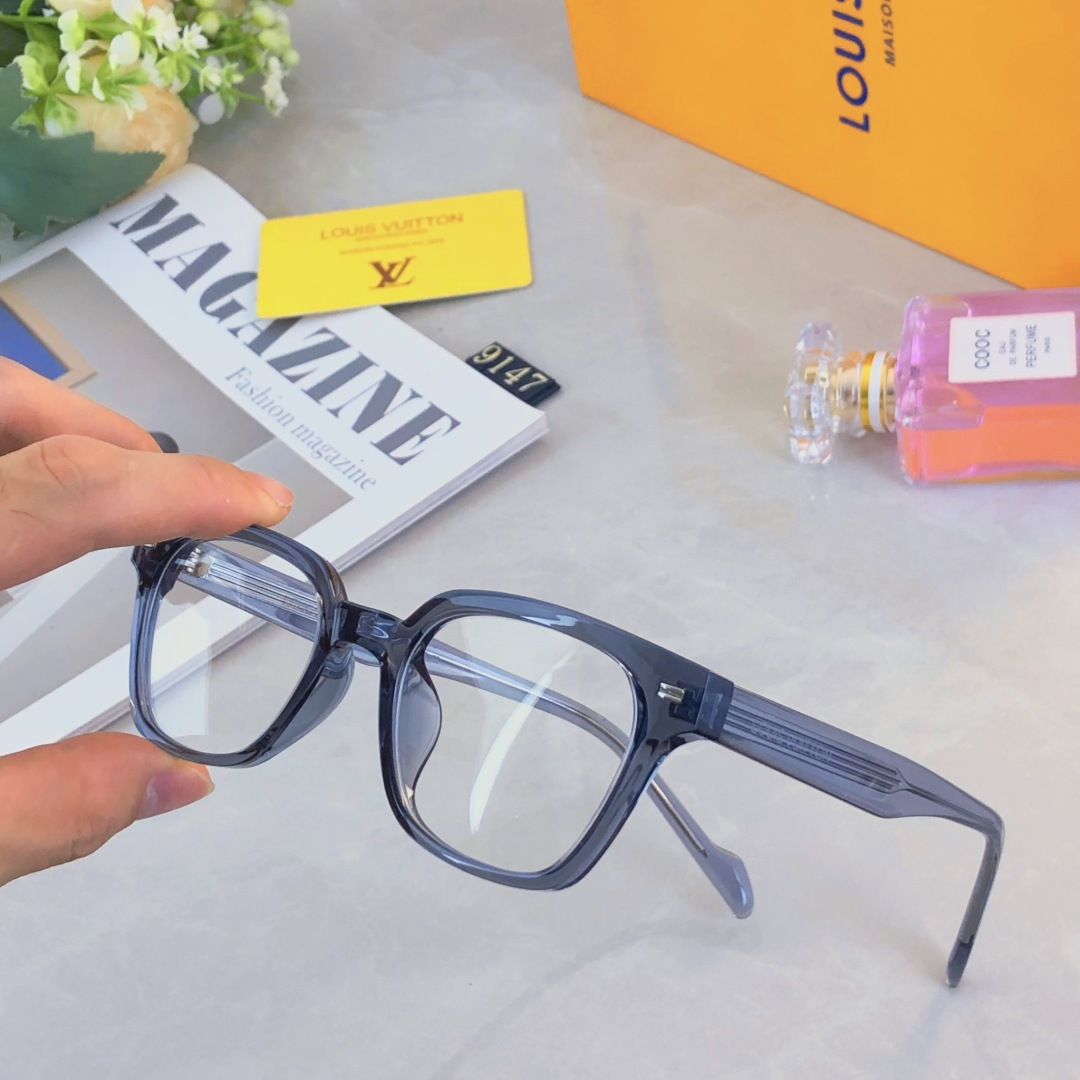 。。Louis vuitto*板材眼镜框男复古文艺日系超轻防蓝光近视眼镜女潮素颜小框