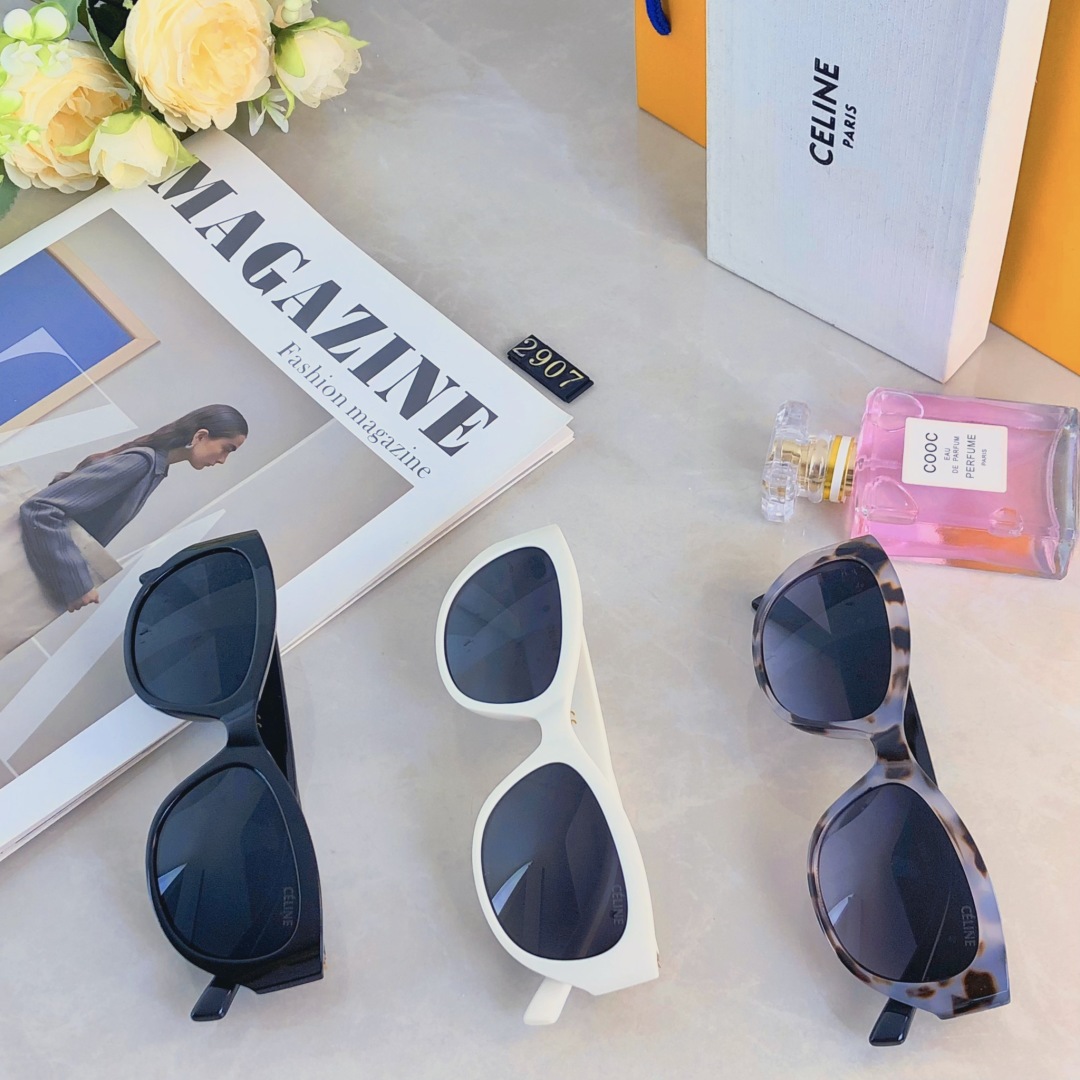 。。Celin*2025新款墨镜女高级感凯旋太阳镜方圆脸窄框太阳眼镜防紫外线