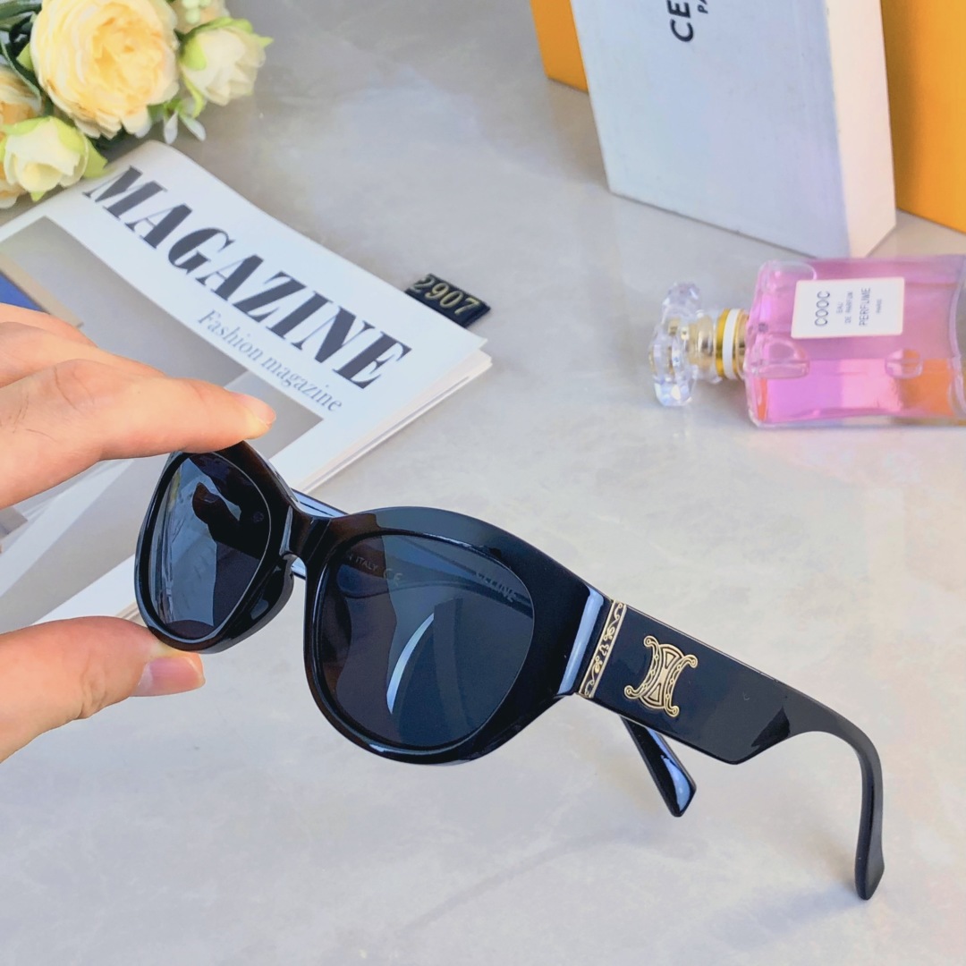 。。Celin*2025新款墨镜女高级感凯旋太阳镜方圆脸窄框太阳眼镜防紫外线