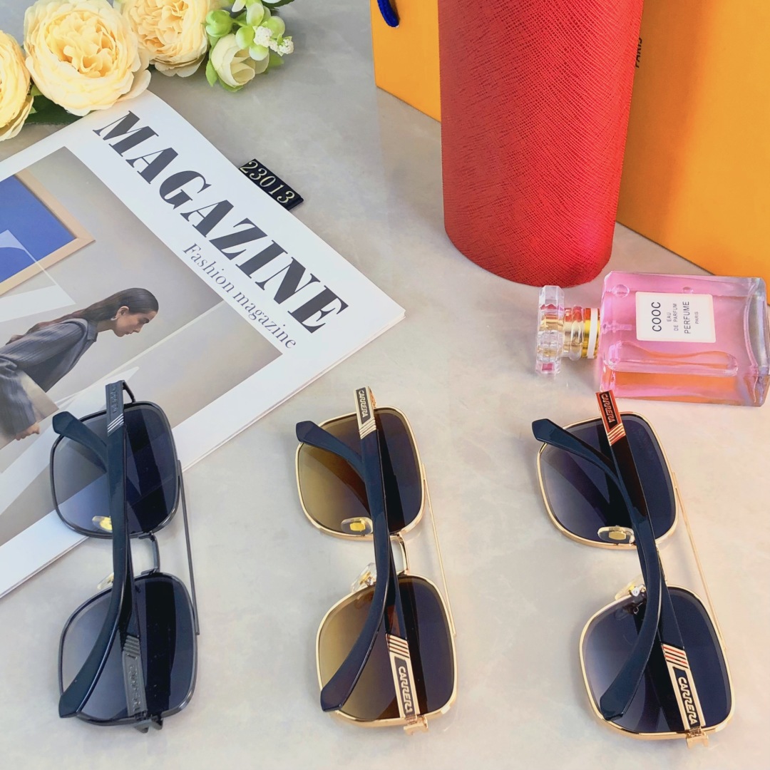 。。卡雷拉复古痞帅男士双梁金属墨镜高端商务风格UV400防晒防紫外线太阳镜