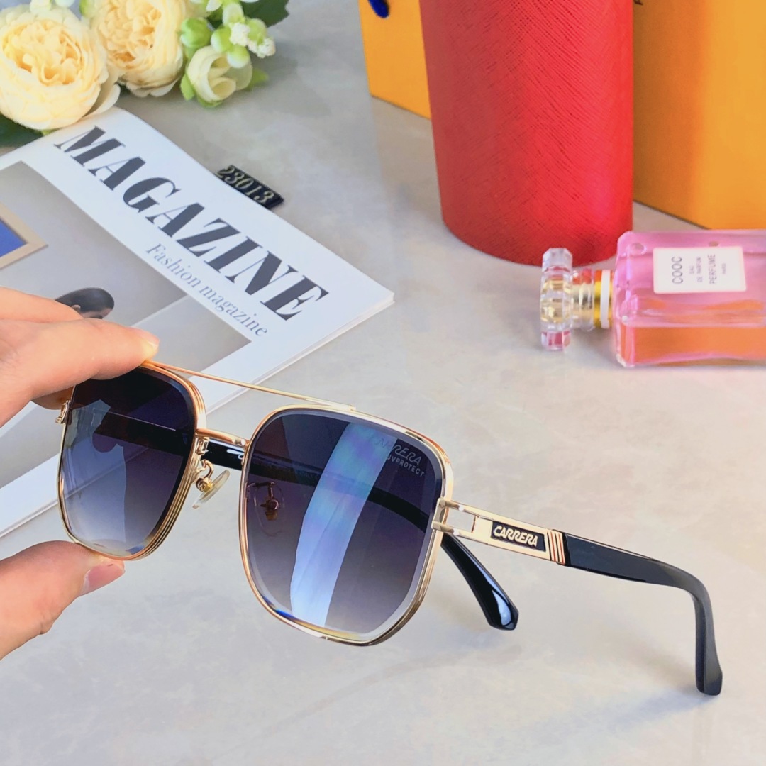 。。卡雷拉复古痞帅男士双梁金属墨镜高端商务风格UV400防晒防紫外线太阳镜