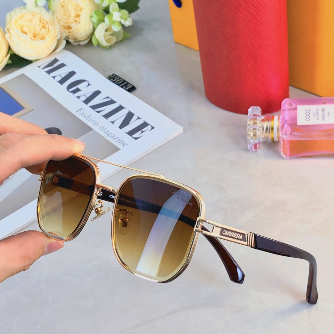 。。卡雷拉复古痞帅男士双梁金属墨镜高端商务风格UV400防晒防紫外线太阳镜