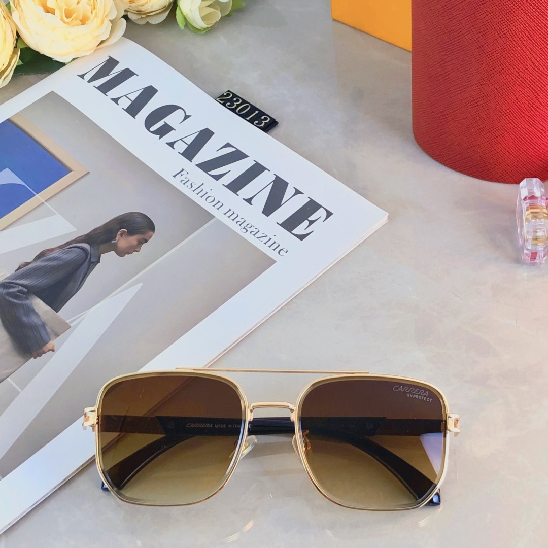。。卡雷拉复古痞帅男士双梁金属墨镜高端商务风格UV400防晒防紫外线太阳镜