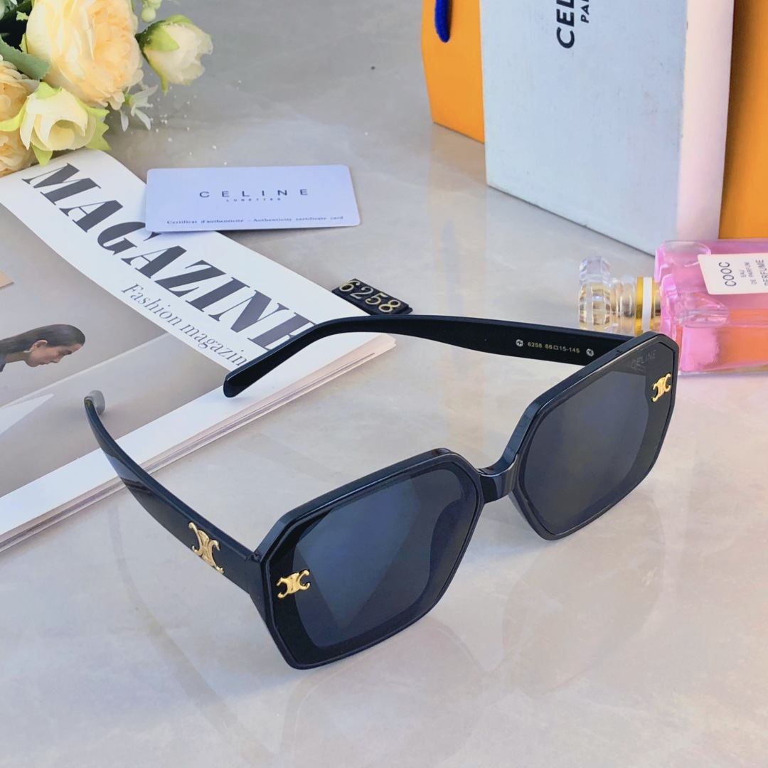。。Celin*韩版大框黑色圆脸大脸防紫外线遮阳墨镜女潮气质高级感防晒太阳镜