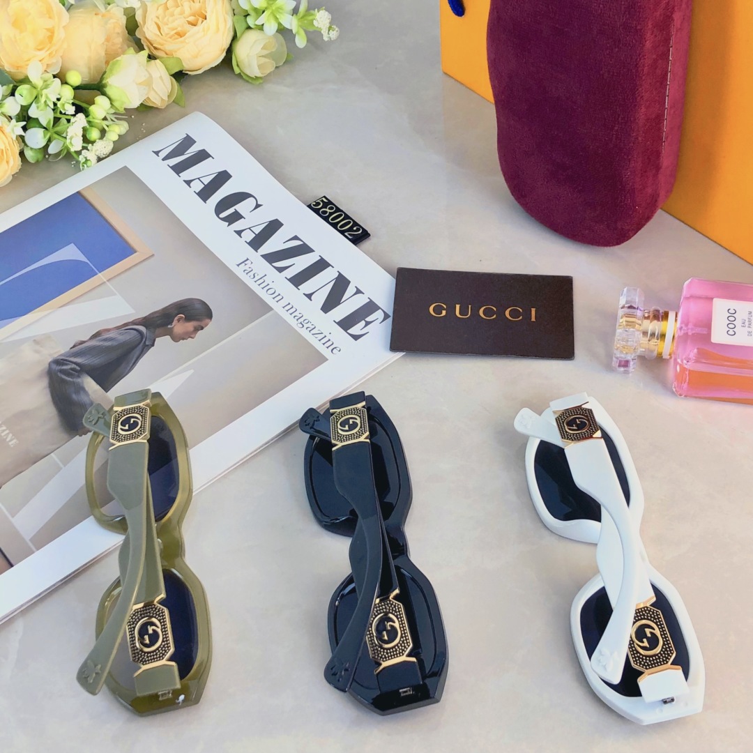 。。Gucc*欧美复古潮流椭圆形太阳眼镜男女潮个性时髦街拍墨镜