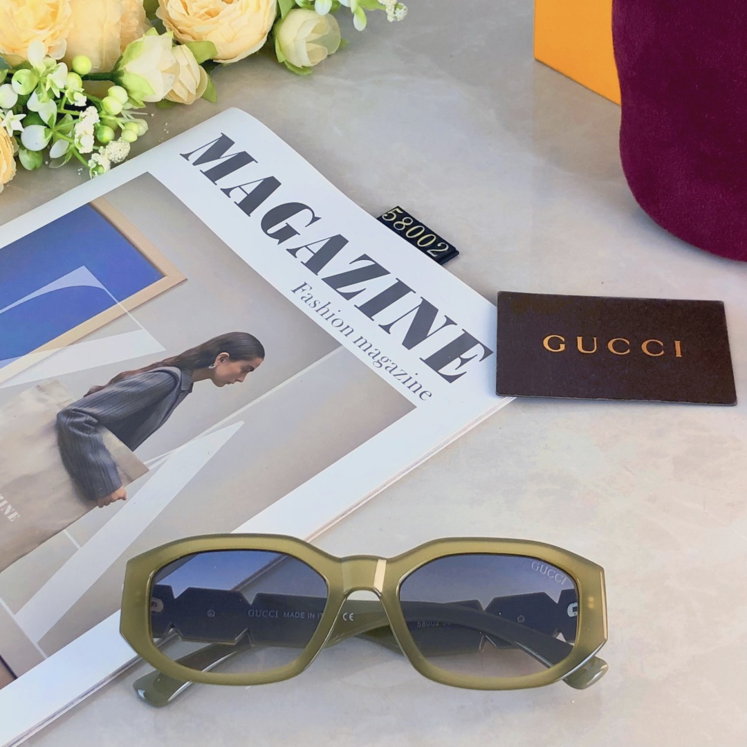 。。Gucc*欧美复古潮流椭圆形太阳眼镜男女潮个性时髦街拍墨镜