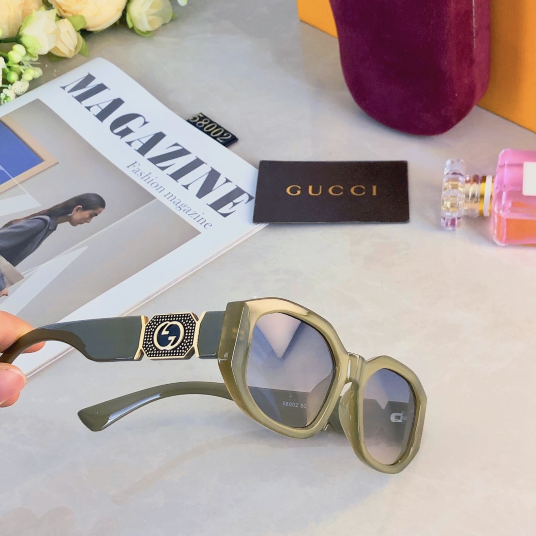 。。Gucc*欧美复古潮流椭圆形太阳眼镜男女潮个性时髦街拍墨镜