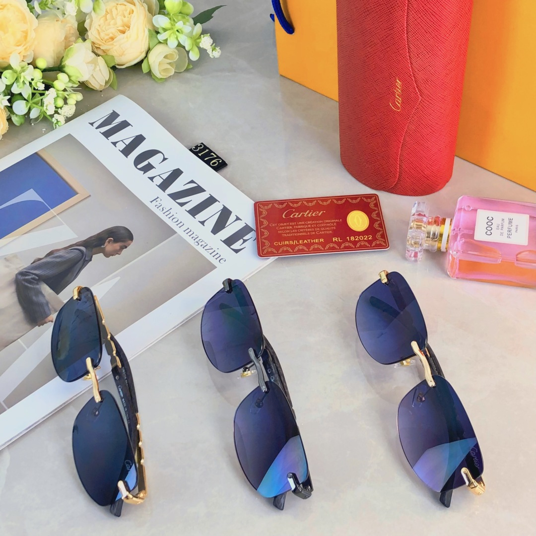 。。Cartie*新款方形无框墨镜绅士时尚欧美个性墨镜防紫外线