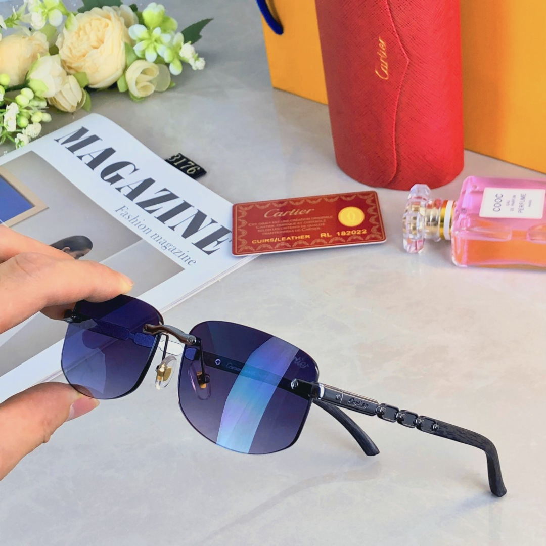 。。Cartie*新款方形无框墨镜绅士时尚欧美个性墨镜防紫外线
