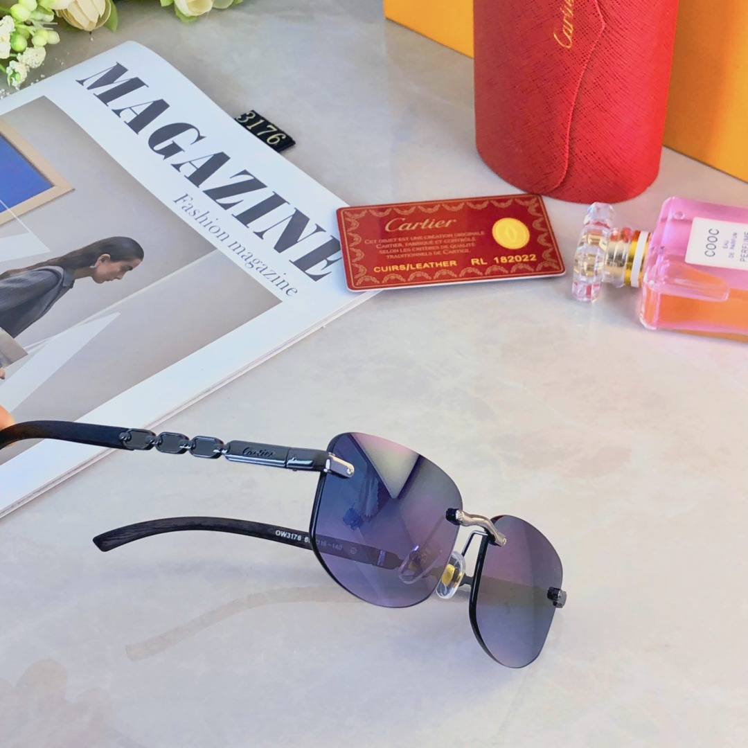 。。Cartie*新款方形无框墨镜绅士时尚欧美个性墨镜防紫外线