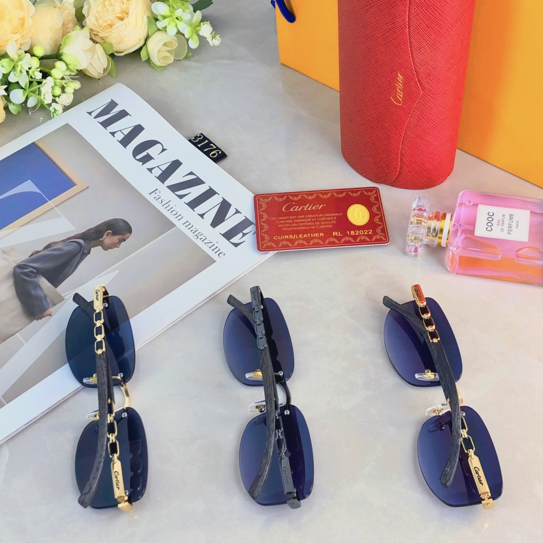 。。Cartie*新款方形无框墨镜绅士时尚欧美个性墨镜防紫外线