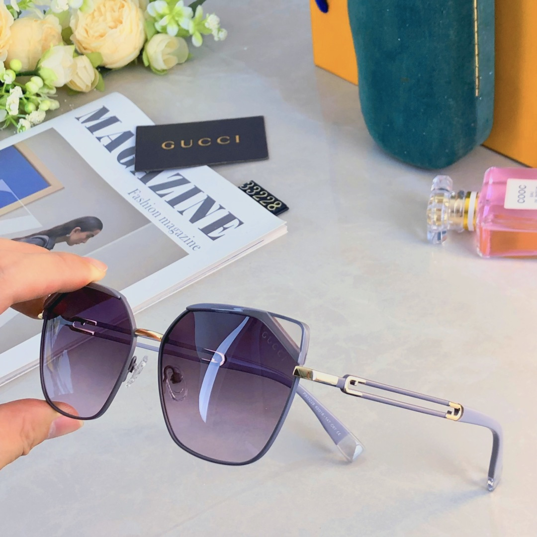 。。Gucc*新款时尚潮流女士偏光太阳镜大框网红防紫外线