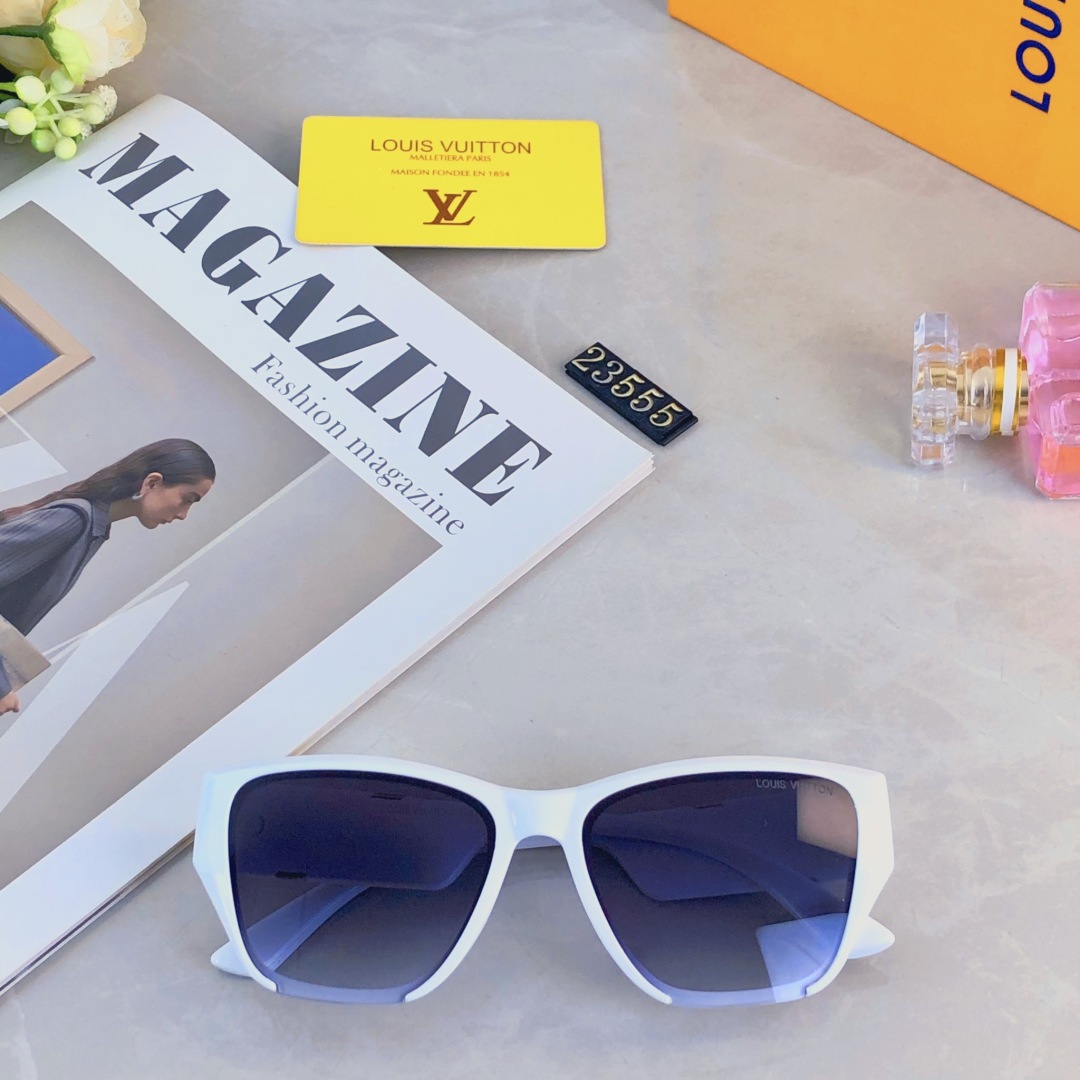 。。Louis vuitto*法式复古港风猫眼墨镜女款2025新款显脸小太阳眼镜旅游拍照