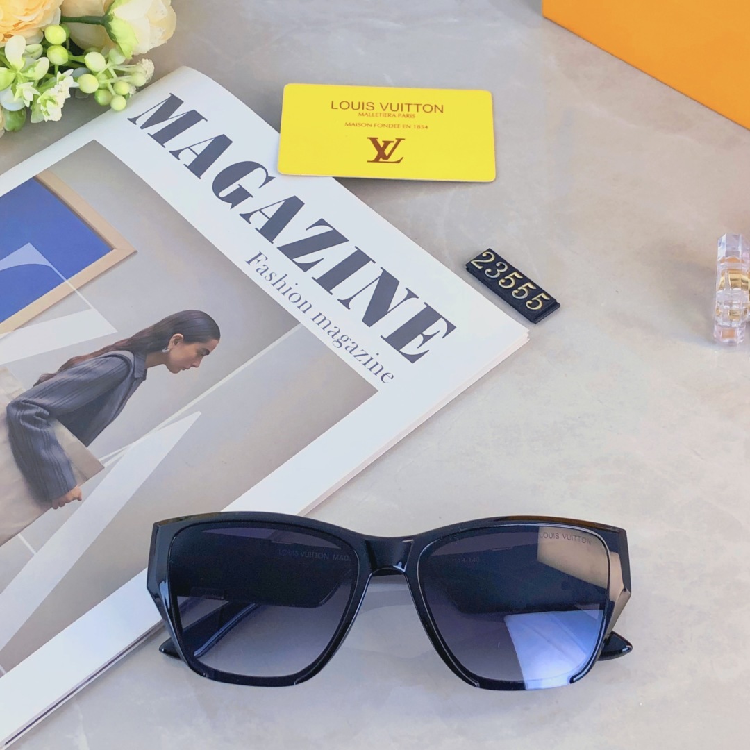 。。Louis vuitto*法式复古港风猫眼墨镜女款2025新款显脸小太阳眼镜旅游拍照