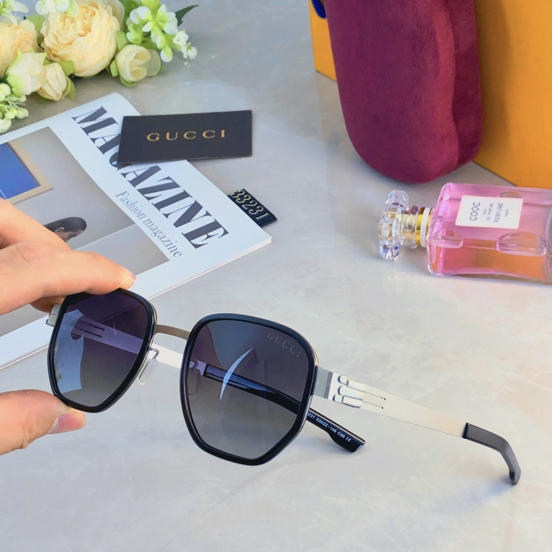 。。Gucc*2025新款小脸女士大框简约舒适偏光太阳镜百搭防紫外线墨镜休闲潮