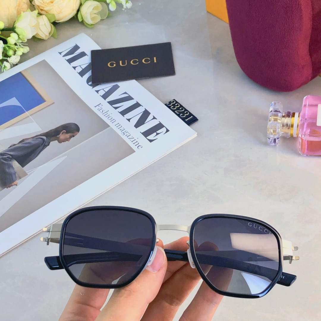 。。Gucc*2025新款小脸女士大框简约舒适偏光太阳镜百搭防紫外线墨镜休闲潮