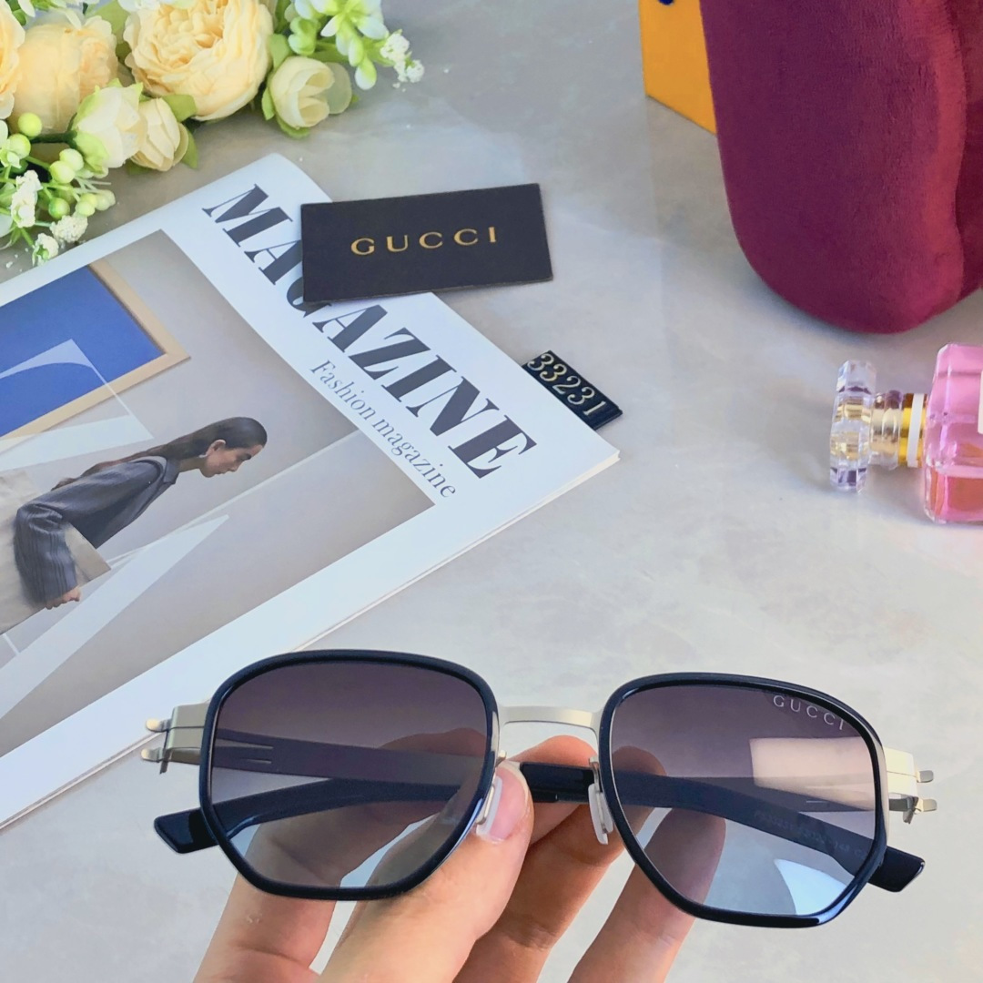 。。Gucc*2025新款小脸女士大框简约舒适偏光太阳镜百搭防紫外线墨镜休闲潮