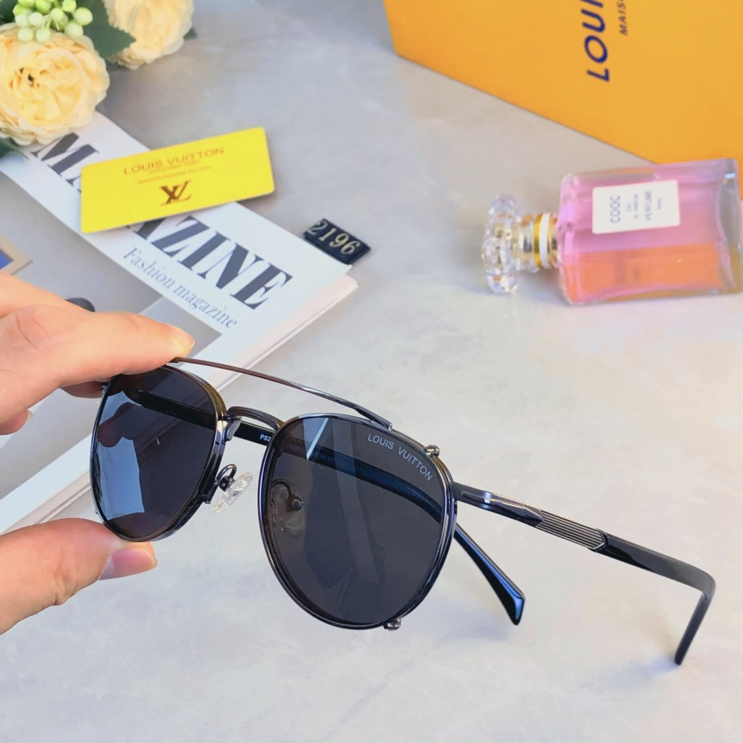 。。Louis vuitto*ins新款金属墨镜潮复古港风网红街拍防晒太阳眼镜