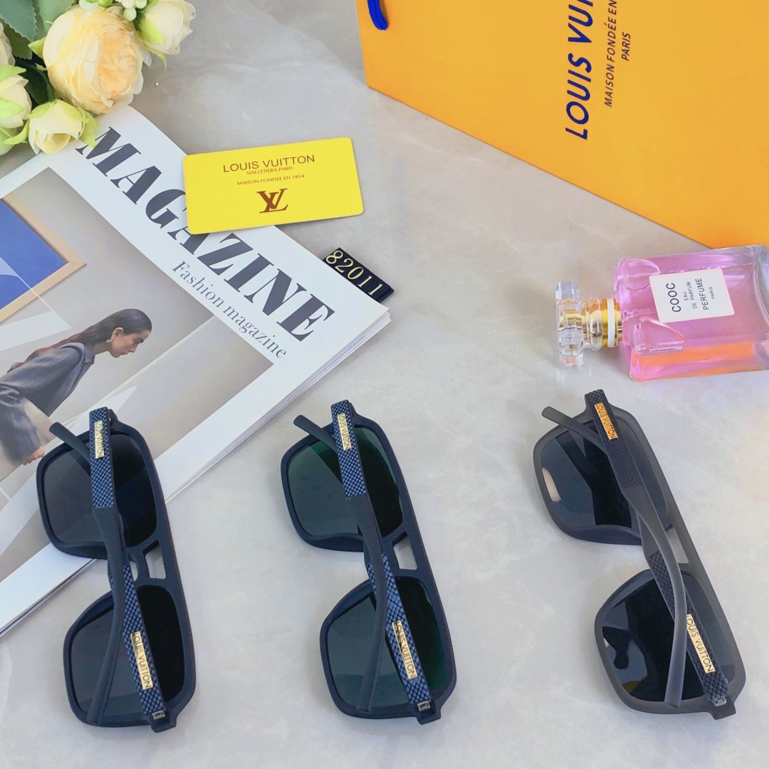 。。Louis vuitto*新款时尚双梁墨镜太阳镜男款新款复古休闲驾驶商务墨镜