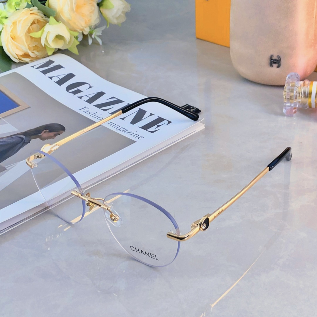 NO:579695,Chane* retro rimless oval metal glasses frame temples fashionable anti-blue light flat frames with myopia glasses sunglasses sunglasses, glasses, chanel19860909Chane*复古无框椭圆金属眼镜框镜腿时髦防蓝光平光镜架配近视眼镜墨镜太阳镜,眼镜,chanel,glasses