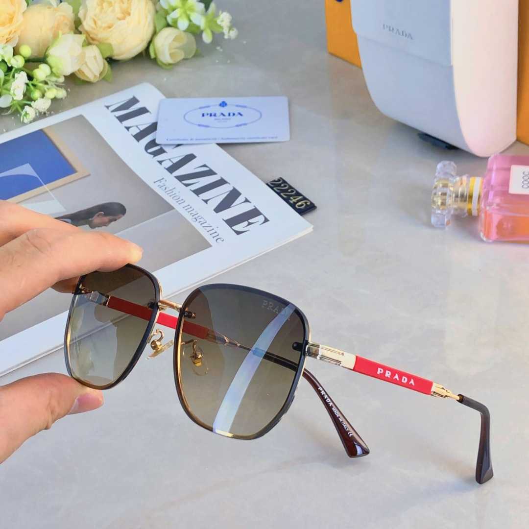 🔥🔥Prad*新款男女同款太阳镜 时尚潮流休闲墨镜 驾驶出游太阳眼镜