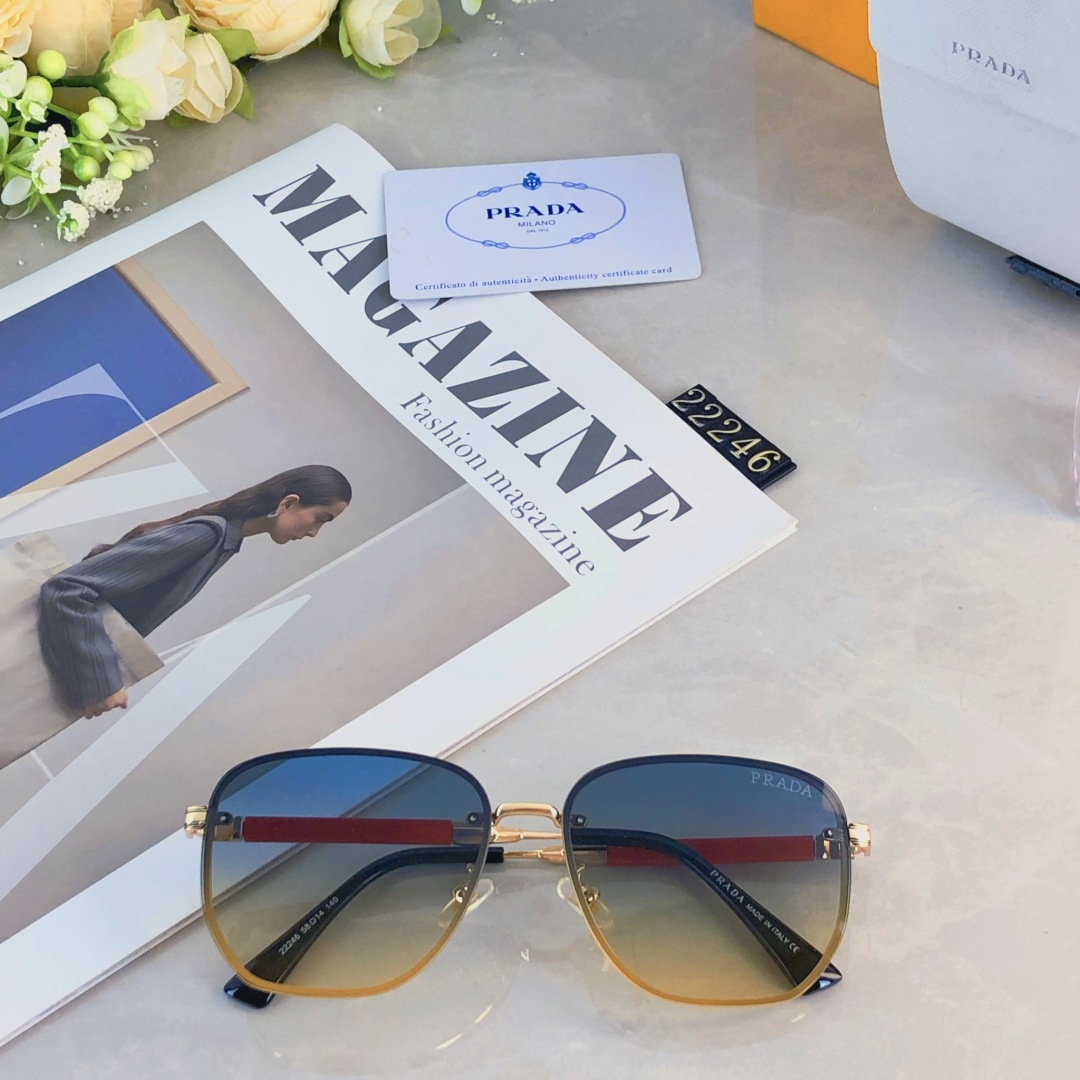 🔥🔥Prad*新款男女同款太阳镜 时尚潮流休闲墨镜 驾驶出游太阳眼镜