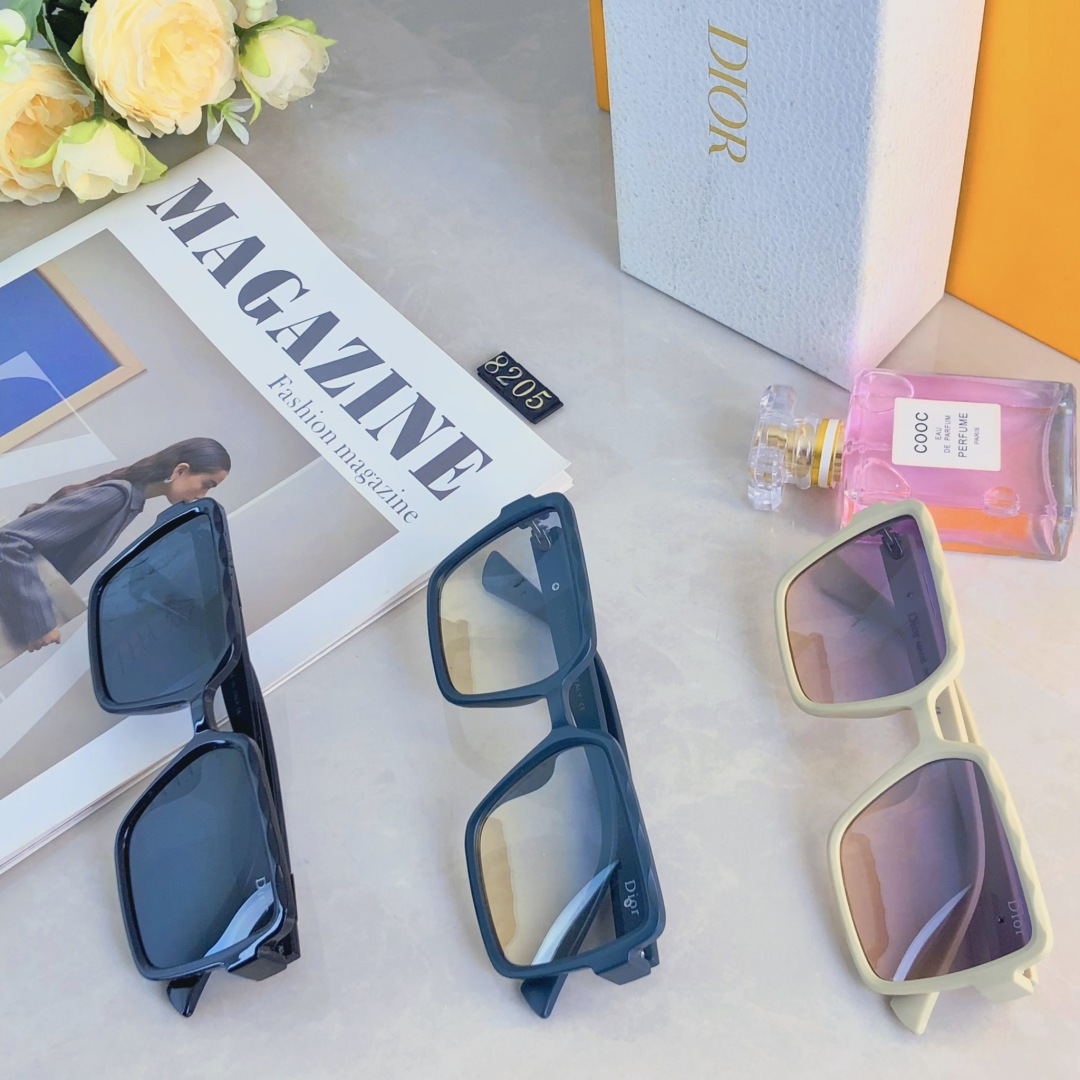 🔥🔥Dio*个性拍照长方形大框遮脸太阳眼镜造型开车蹦迪墨镜女