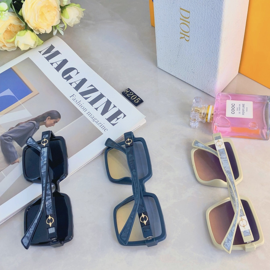 🔥🔥Dio*个性拍照长方形大框遮脸太阳眼镜造型开车蹦迪墨镜女