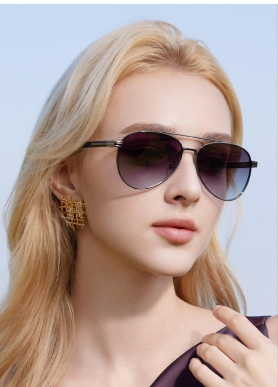 🔥🔥Gucc*情侣款复古飞行员太阳镜男女高颜值时尚街拍遮阳防晒墨镜拍照旅游