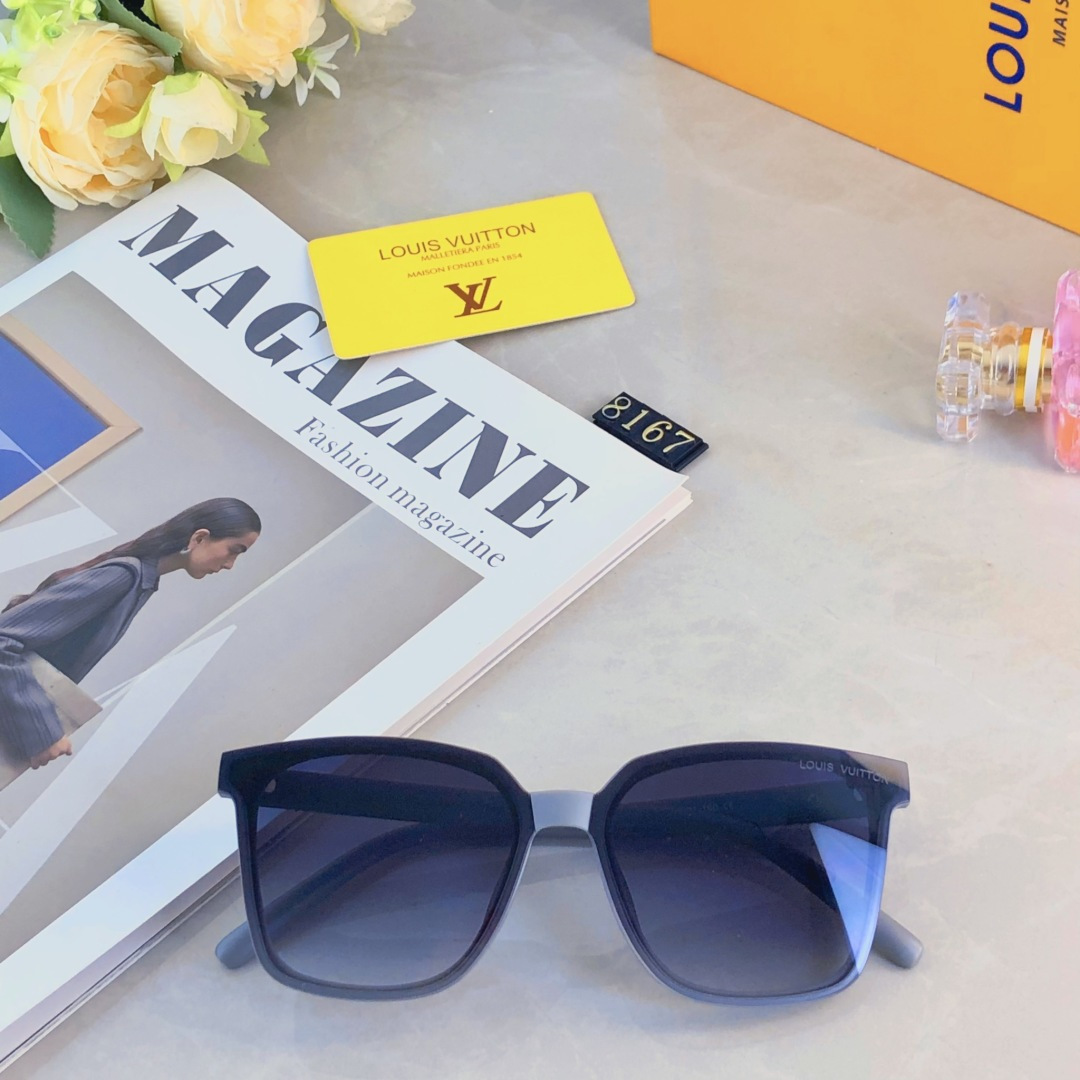 🔥🔥Louis vuitto*韩版新品方框太阳镜女高级感街拍旅游墨镜男防紫外线
