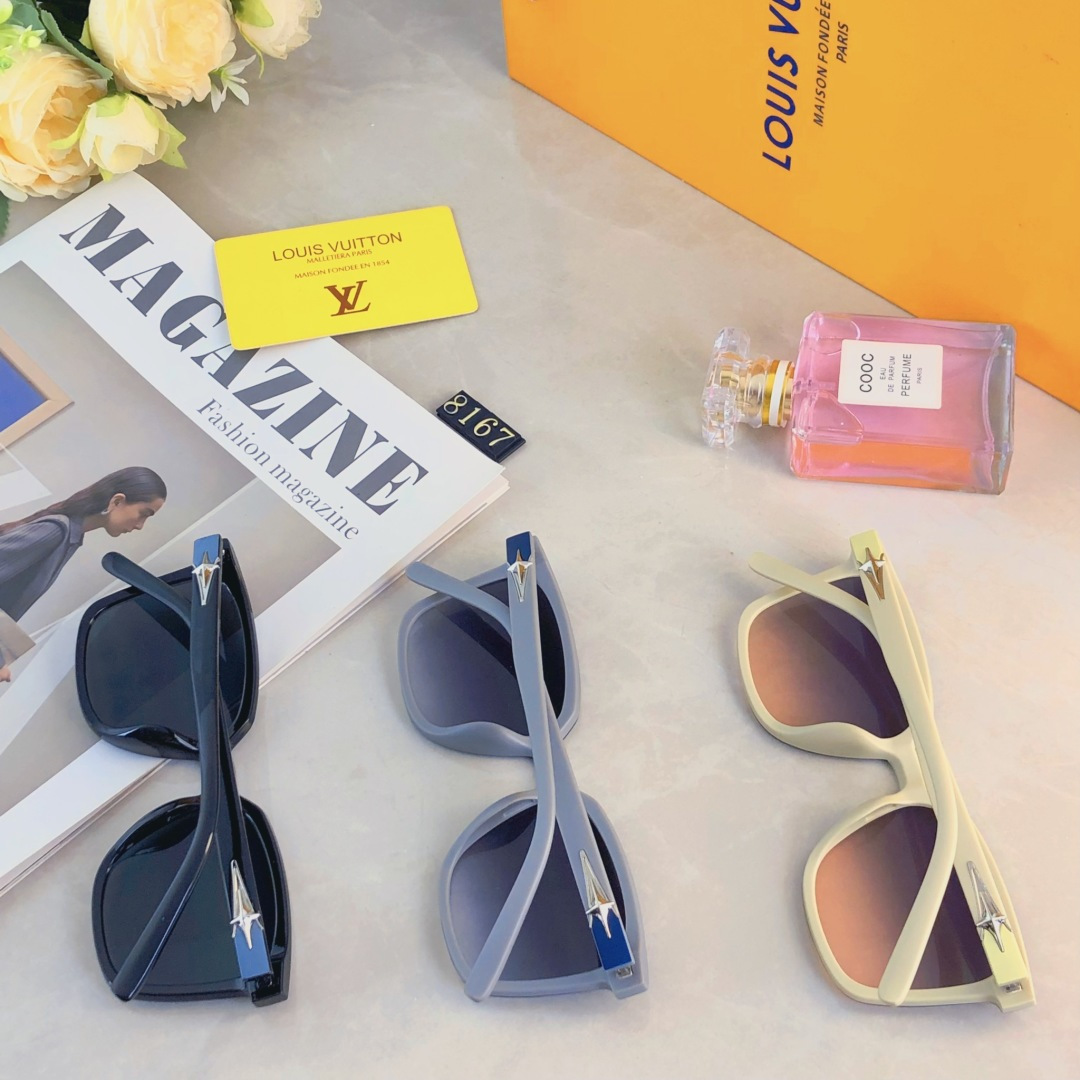 🔥🔥Louis vuitto*韩版新品方框太阳镜女高级感街拍旅游墨镜男防紫外线