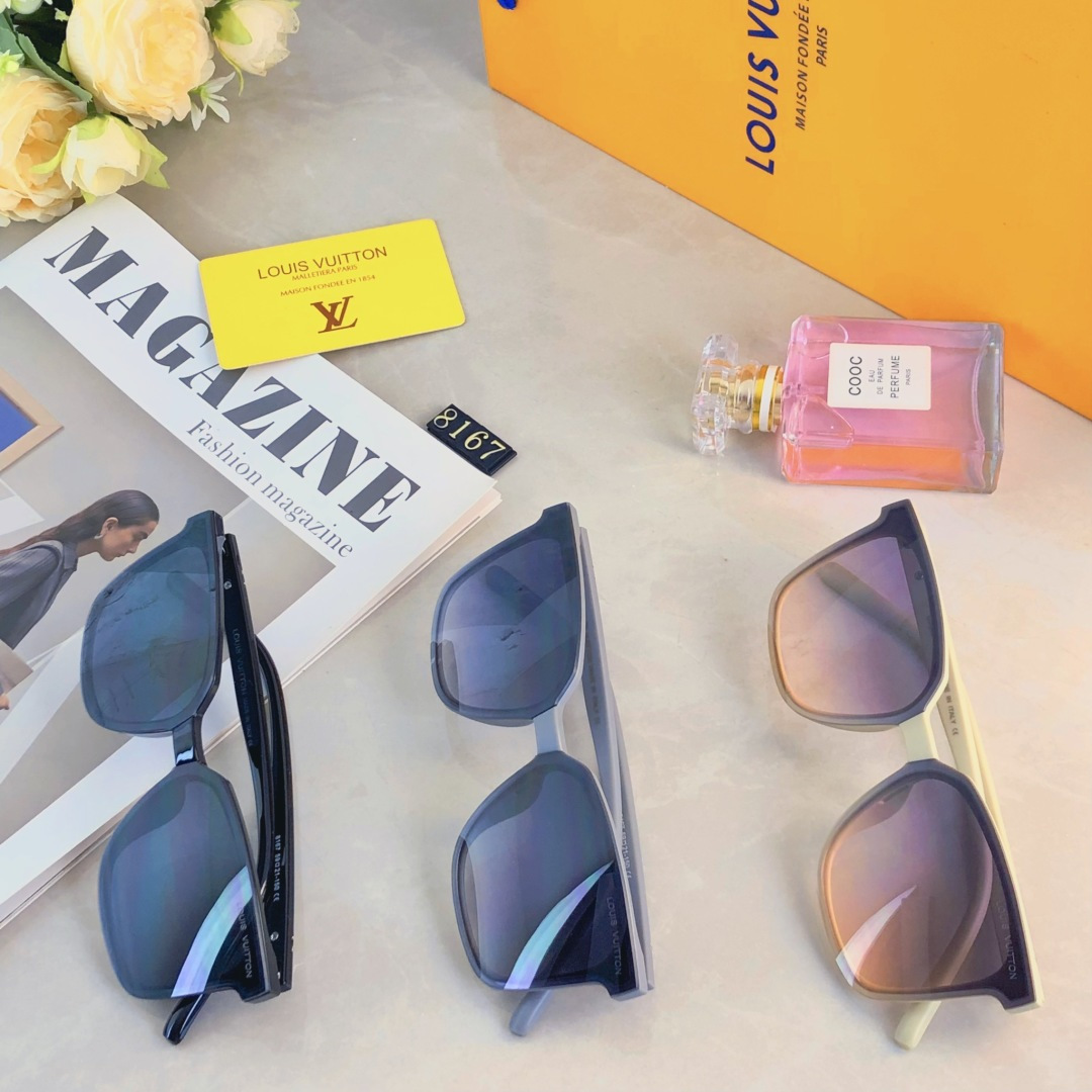 🔥🔥Louis vuitto*韩版新品方框太阳镜女高级感街拍旅游墨镜男防紫外线