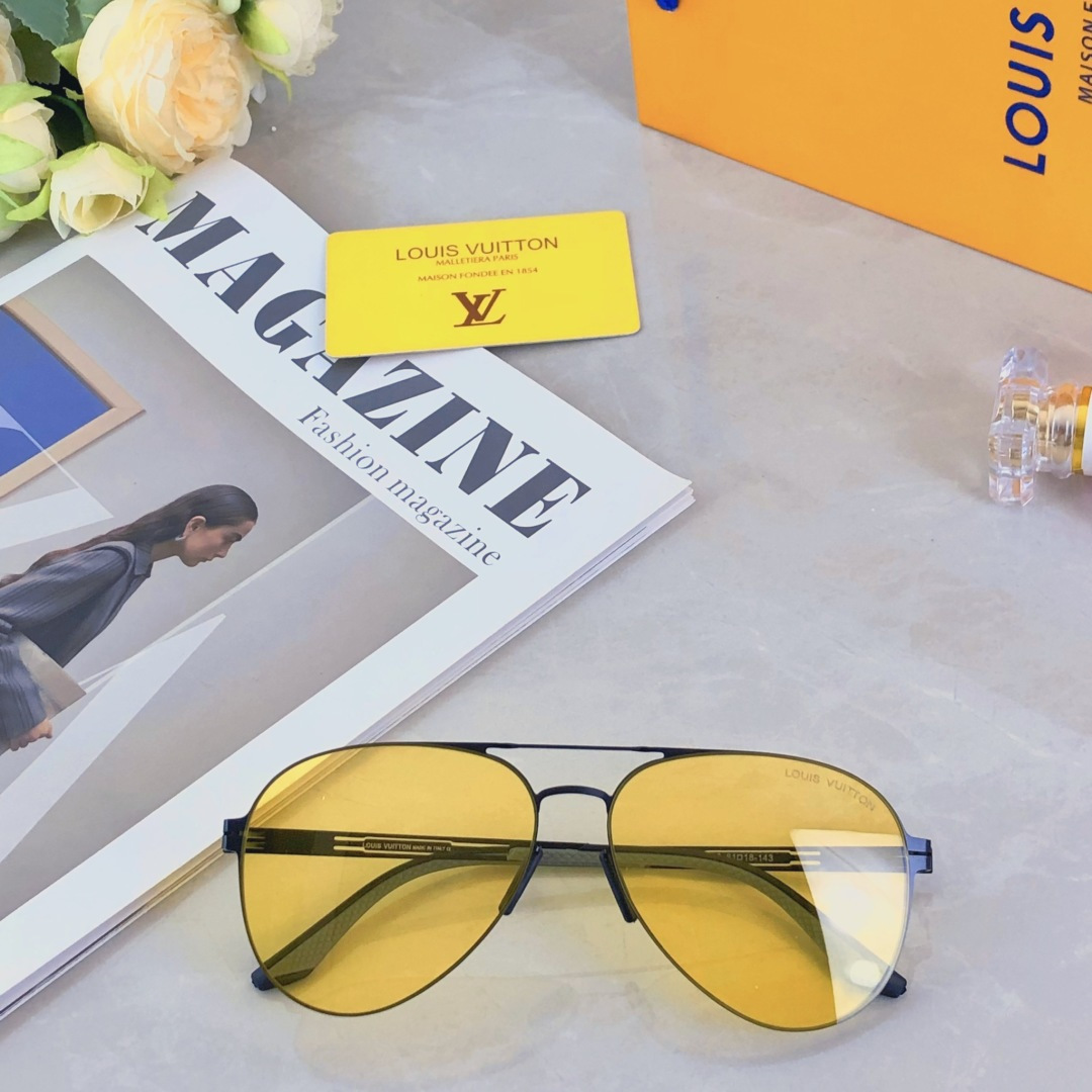 🔥🔥Louis vuitto*轻薄尼龙偏光太阳镜无焊接不锈钢墨镜男款飞行员蛤蟆镜