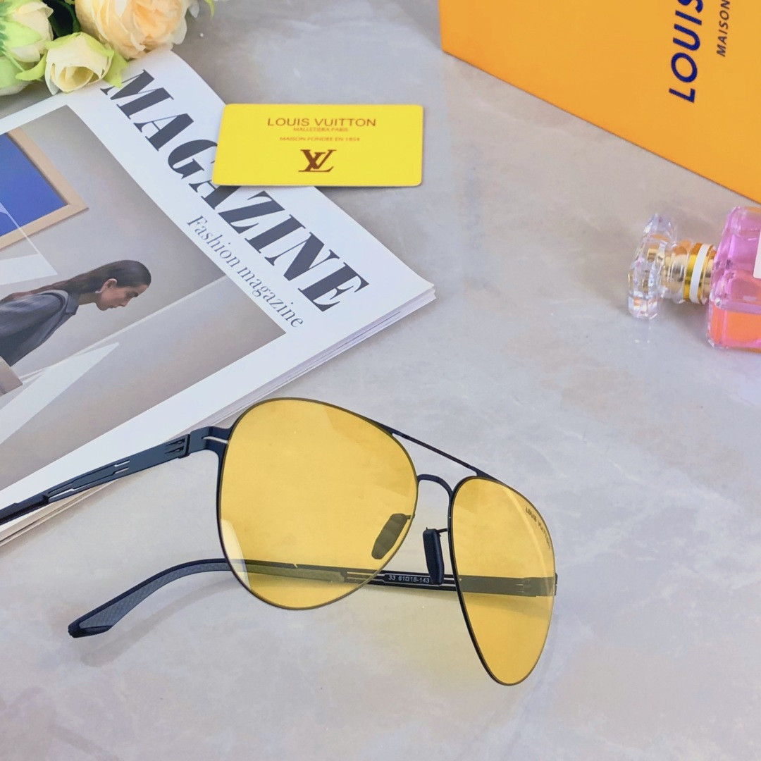 🔥🔥Louis vuitto*轻薄尼龙偏光太阳镜无焊接不锈钢墨镜男款飞行员蛤蟆镜