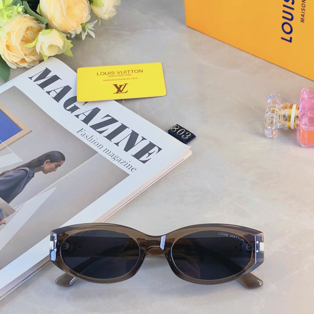 🔥🔥Louis vuitto*ins复古椭圆太阳眼镜网红同款百搭时尚遮阳开车护眼墨镜欧美个性