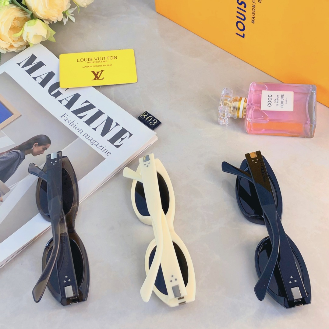 🔥🔥Louis vuitto*ins复古椭圆太阳眼镜网红同款百搭时尚遮阳开车护眼墨镜欧美个性