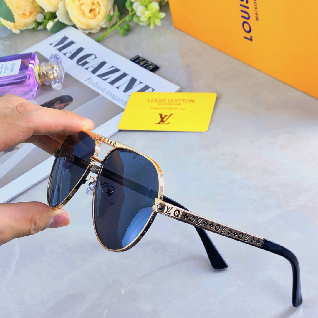 🔥🔥Louis vuitto*情侣款复古飞行员太阳镜男女高颜值时尚街拍遮阳防晒墨镜拍照旅游