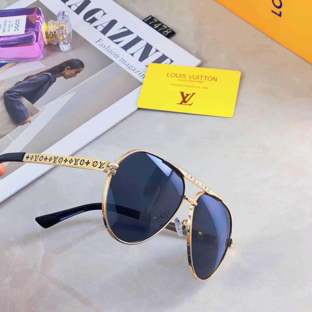 🔥🔥Louis vuitto*情侣款复古飞行员太阳镜男女高颜值时尚街拍遮阳防晒墨镜拍照旅游