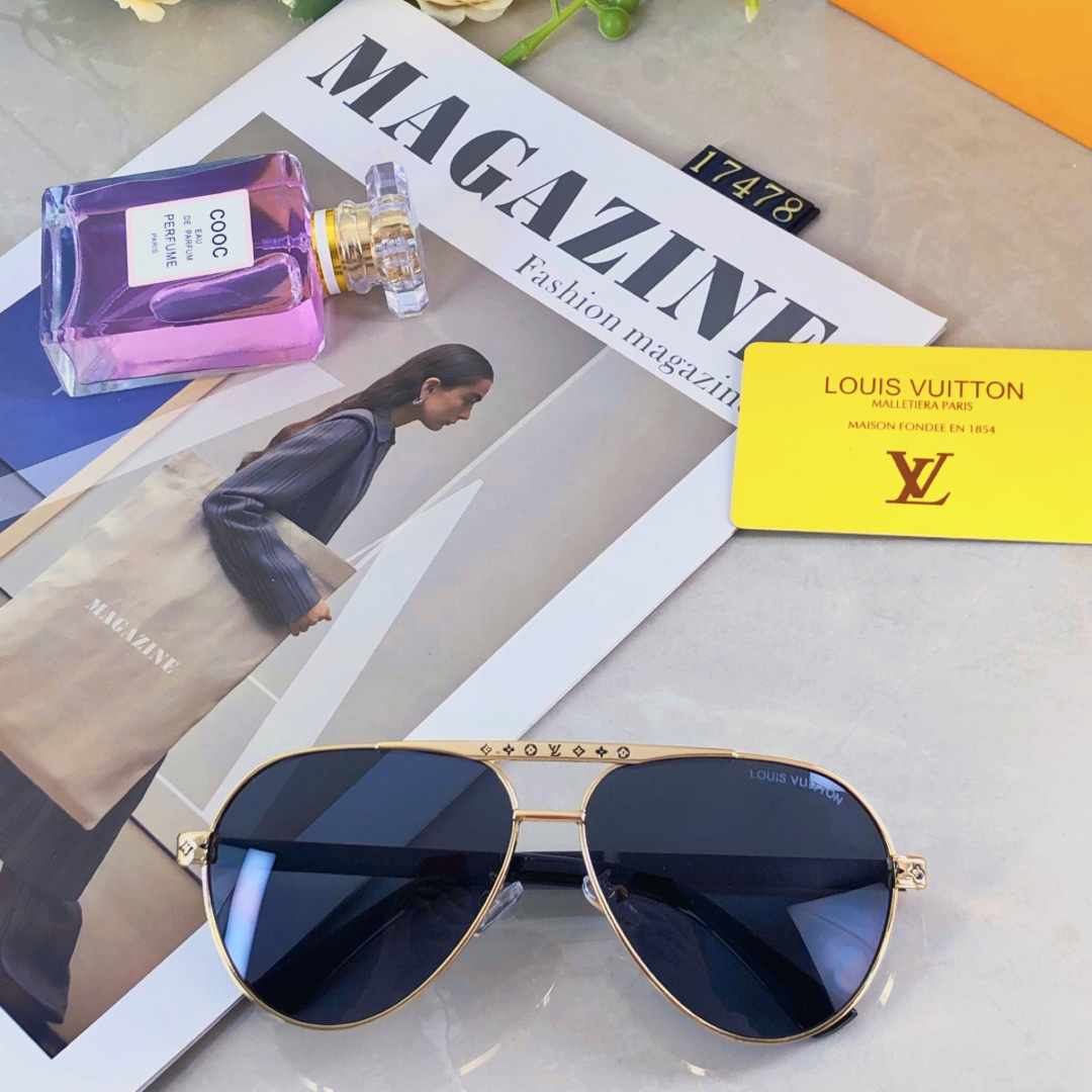 🔥🔥Louis vuitto*情侣款复古飞行员太阳镜男女高颜值时尚街拍遮阳防晒墨镜拍照旅游