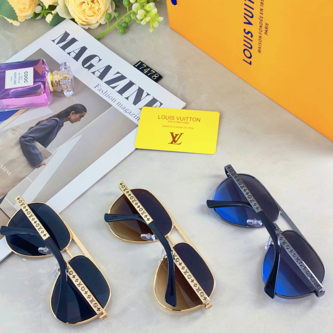 🔥🔥Louis vuitto*情侣款复古飞行员太阳镜男女高颜值时尚街拍遮阳防晒墨镜拍照旅游