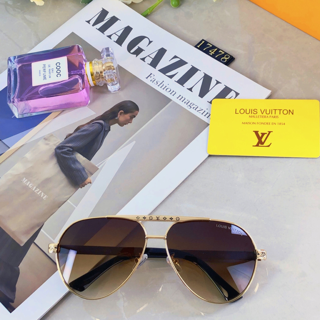 🔥🔥Louis vuitto*情侣款复古飞行员太阳镜男女高颜值时尚街拍遮阳防晒墨镜拍照旅游