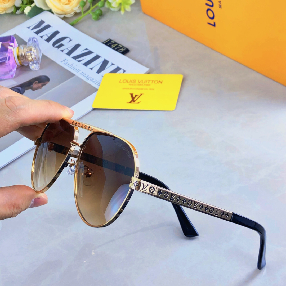 🔥🔥Louis vuitto*情侣款复古飞行员太阳镜男女高颜值时尚街拍遮阳防晒墨镜拍照旅游
