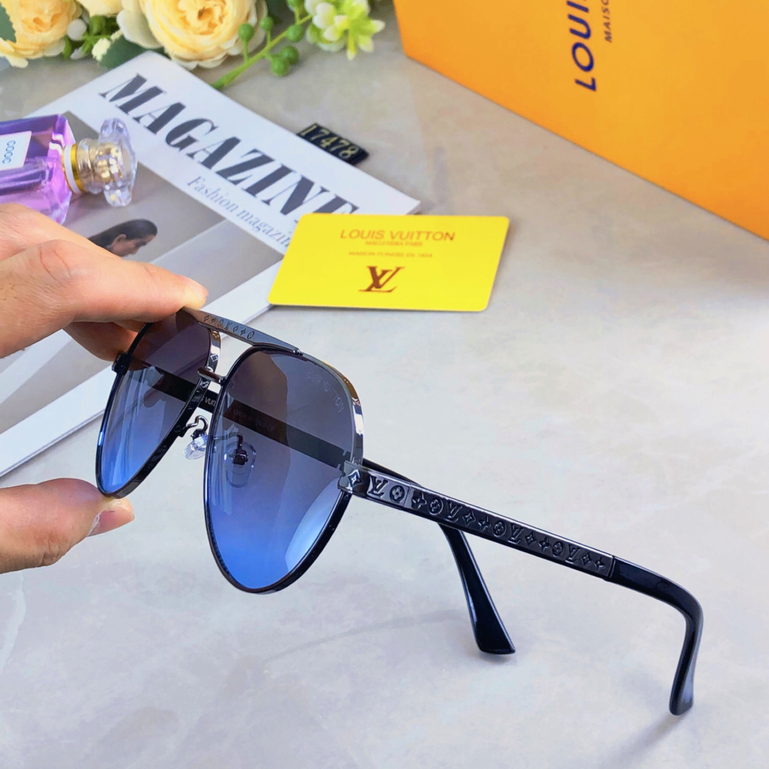 🔥🔥Louis vuitto*情侣款复古飞行员太阳镜男女高颜值时尚街拍遮阳防晒墨镜拍照旅游