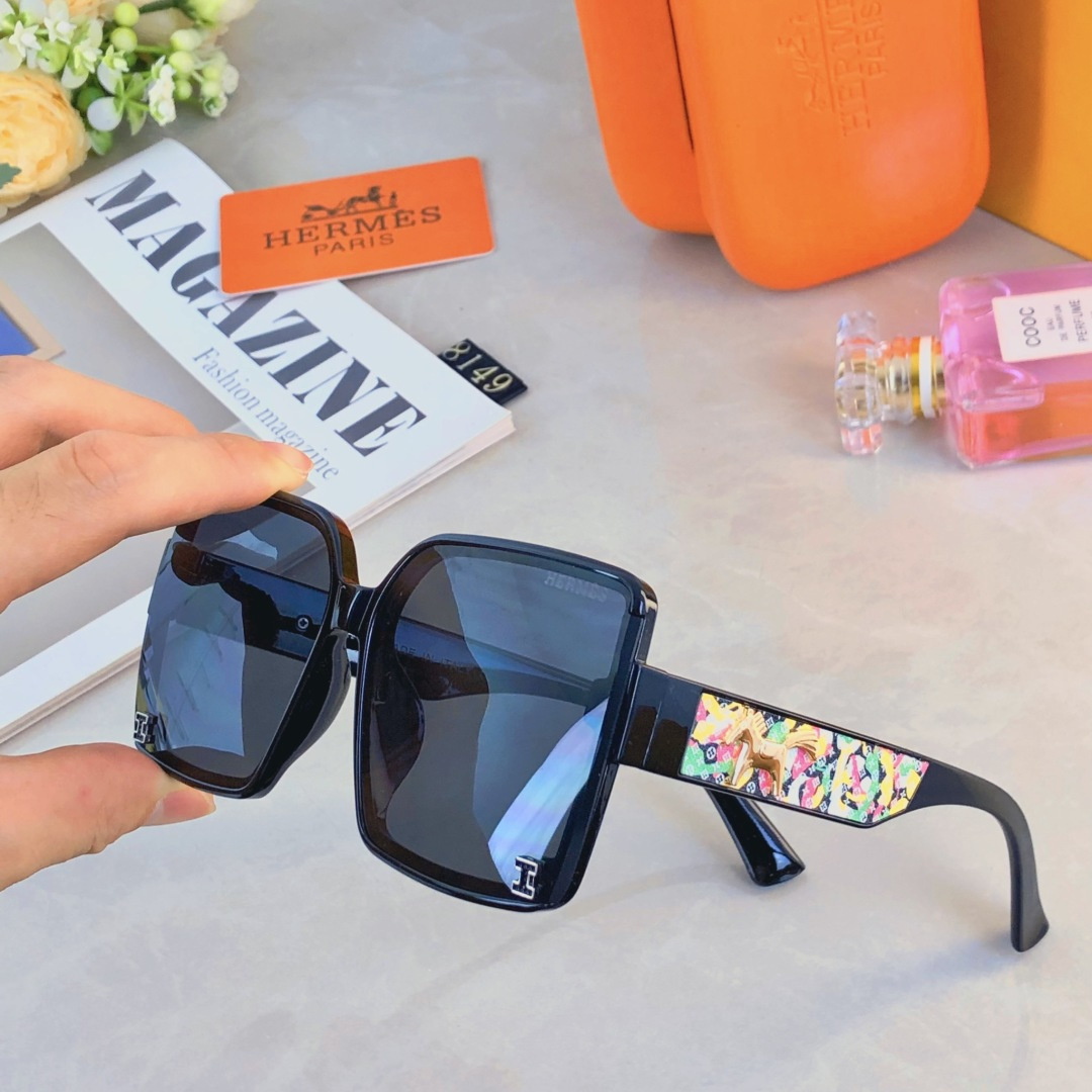 🔥🔥Herme*墨镜女高级感2025新款优雅欧美风防紫外线太阳镜开车遮阳大脸显瘦