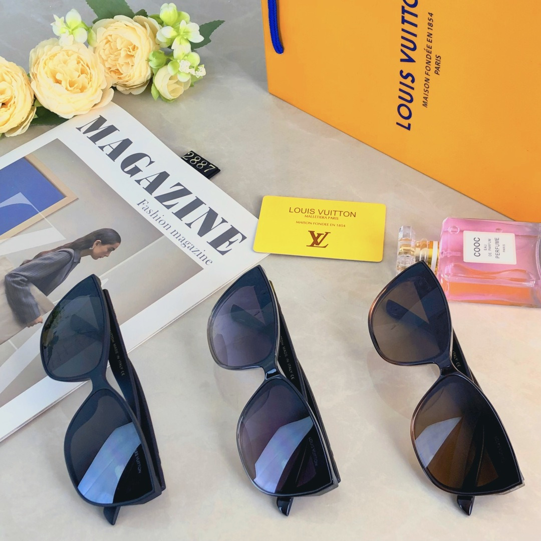 🔥🔥Louis vuitto*新款气质猫眼太阳镜时尚大框网红款墨镜镜腿百搭太阳眼镜