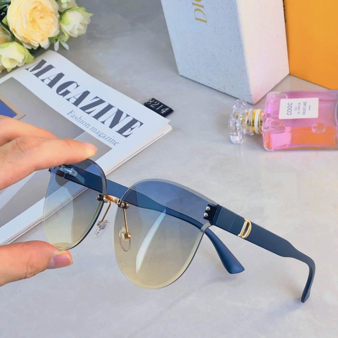 🔥🔥Dio*眼镜无框墨镜简约大气鼻托遮阳太阳镜镜片高清时尚气质眼镜