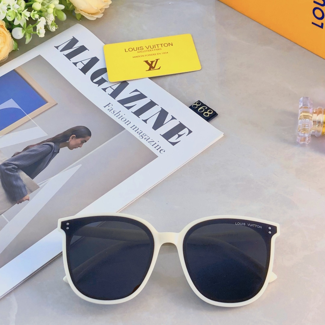 🔥🔥Louis vuitto*2025韩版方框太阳镜潮墨镜高级感ins大框圆脸男女款情侣眼镜