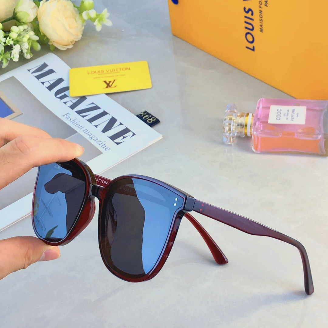 🔥🔥Louis vuitto*2025韩版方框太阳镜潮墨镜高级感ins大框圆脸男女款情侣眼镜