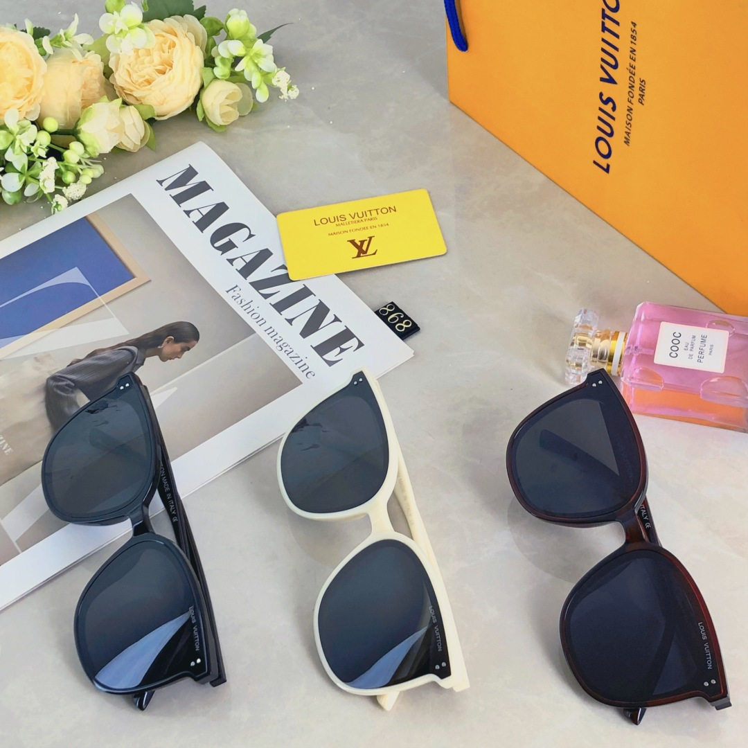 🔥🔥Louis vuitto*2025韩版方框太阳镜潮墨镜高级感ins大框圆脸男女款情侣眼镜