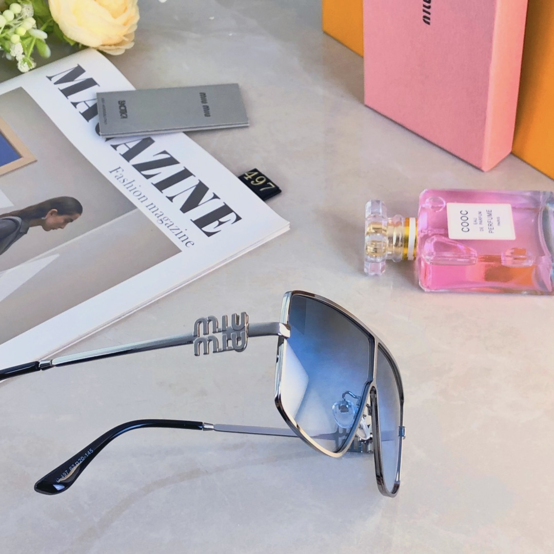🔥🔥miumi*走秀时髦显瘦网红Y2K墨镜高级感曲面镜片太阳镜个性防晒墨镜